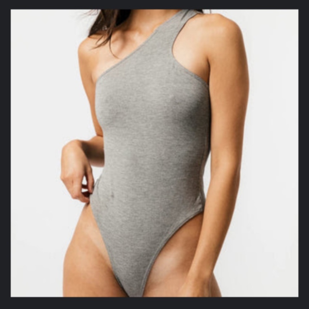 Mary Young Jersey Cotton One Shoulder Bodysuit.